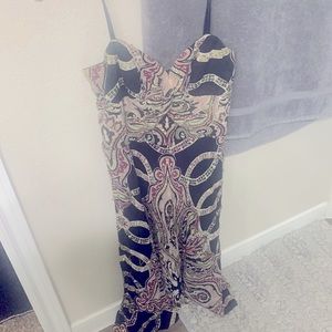 Get ready for New Years Eve Nicole Miller evening dress fall colors.